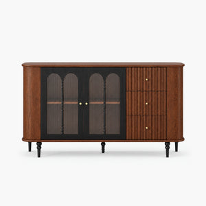 Rowan 62.9" Fluted-Glass Sideboard with 3 Drawers