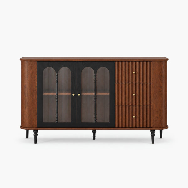 Rowan 62.9" Fluted-Glass Sideboard with 3 Drawers