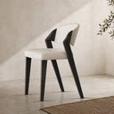 Eden Sculpted Wood & PU Leather Dining Armchairs, Set of 2