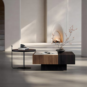 Nexo Walnut-Finish Nesting Coffee Table Set