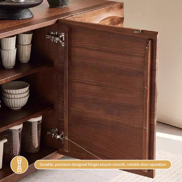 Modern Sideboard Wood 3-Door Cabinet Adjustable Shelves
