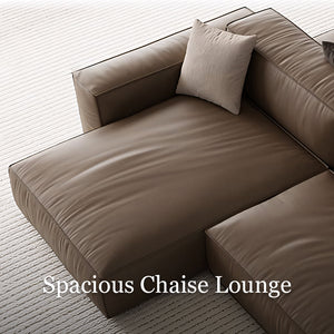 Modern Modular Top-Grain Leather Sectional Sofa