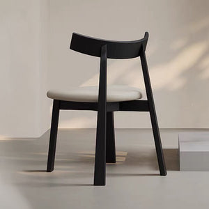 Nico Curved-Back Rubberwood Dining Chair with PU Seat