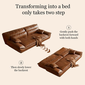 Modern Faux Leather Foldable Sofa Bed Minimalist Comfort for Contemporary Living