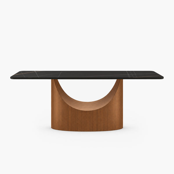 Onyx 70.9" Matte Black Sintered Stone Dining Table