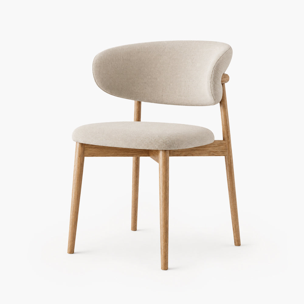 Arlo Curved-Back Ash Wood Dining Chairs, Set of 2
