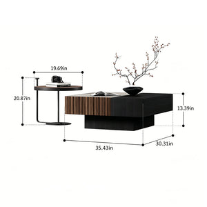 Nexo Walnut-Finish Nesting Coffee Table Set