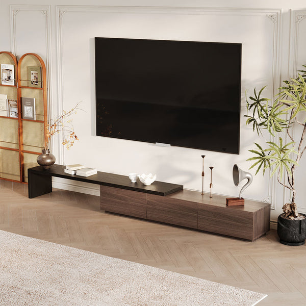 Extendable TV Stand with Storage Drawers Modern TV Console