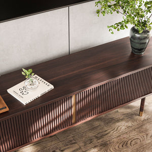 Solenne 70.8" Fluted Rubberwood TV Stand