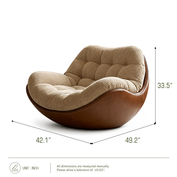Cove Curved Lounge Chair with Plush Chenille Cushion