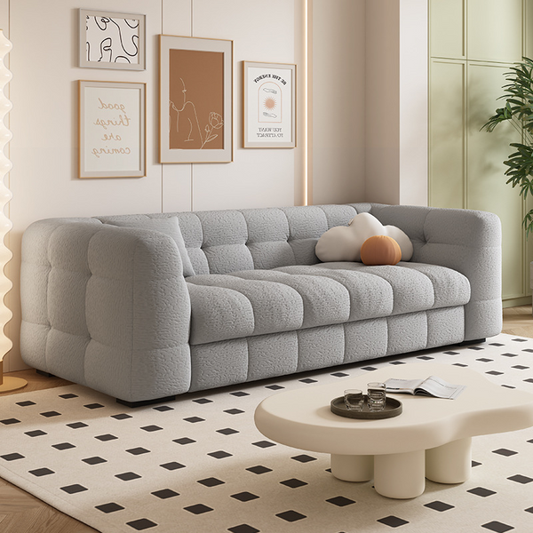 83.8" Elegant Convertible Sofa Bed Chic Design with 3.9" Thick Mattress Space-saving Sleeper Sofa