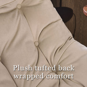 Astra Oversized Swivel Lounge Chair with Tufted Velvet Cushion