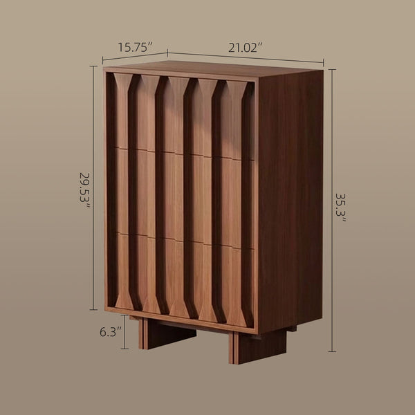 70.8'' Japanese-Style Wood TV Stand with Carved Sliding Doors Minimalist Low Media Console