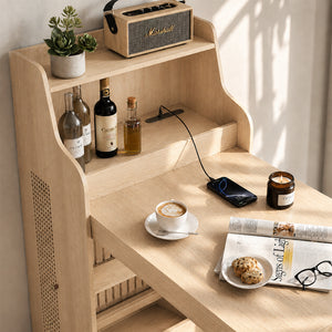 Nessa 69" Folding Dining Table Cabinet with USB Charging