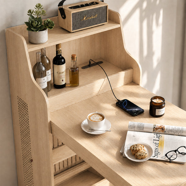 Nessa 69" Folding Dining Table Cabinet with USB Charging