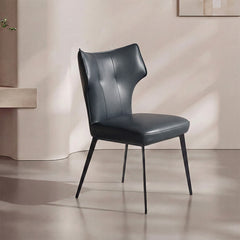 Ezra Sculpted High-Back Faux Leather Dining Chair