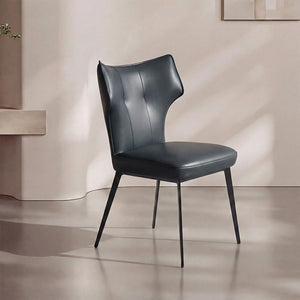 Ezra Sculpted High-Back Faux Leather Dining Chair