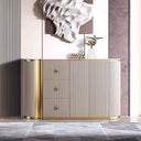 58.5'' Modern Luxe Sideboard with 3 Drawers Khaki & Gold Elegance