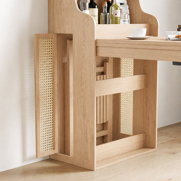 Nessa 69" Folding Dining Table Cabinet with USB Charging
