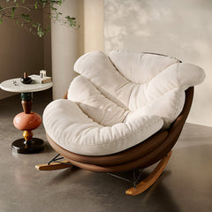 Modern Rocking Chair  Plush Comfort Ergonomic Design Durable Wooden Base for Relaxation