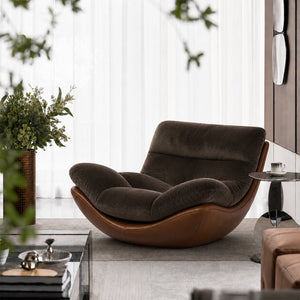 Ember Low-Profile Lounge Chair with Plush Velvet Cushion