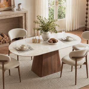 Vela 62.9" Oval Sintered Stone Dining Table