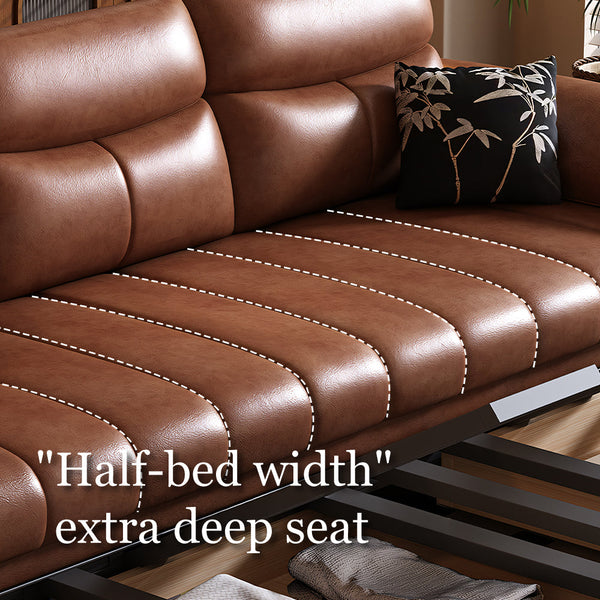 89.7'' Cat Scratch-Resistant Sofa Bed Hidden Storage Convertible Design Durable Comfort