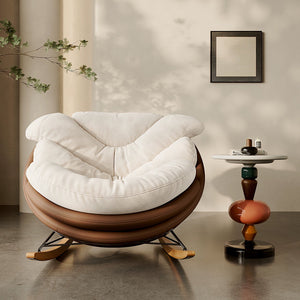 Modern Rocking Chair  Plush Comfort Ergonomic Design Durable Wooden Base for Relaxation