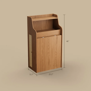 69" Rattan Cabinet Murphy Dining Table Set with USB Charging