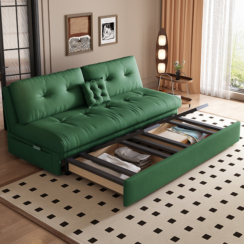 Vera 47"/71" Velvet Sofa Bed with Storage Drawers