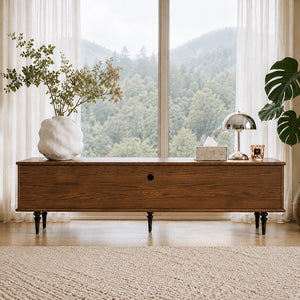 Caspian 78" Mid-Century TV Stand with Fluted Glass Doors