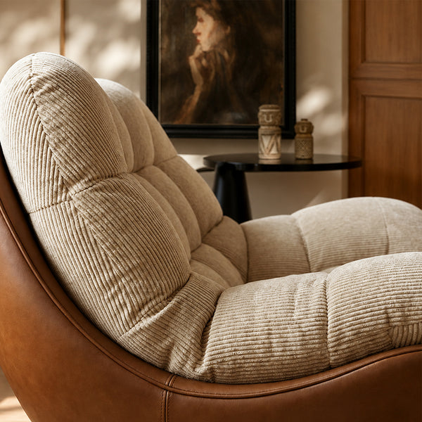 Cove Curved Lounge Chair with Plush Chenille Cushion