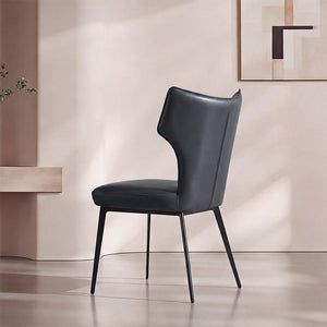 Ezra Sculpted High-Back Faux Leather Dining Chair