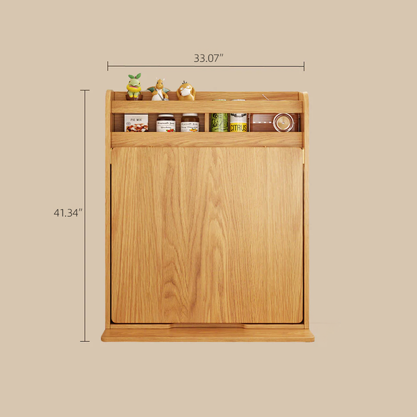 62" Wall-Side Murphy Foldable Dining Table with Integrated Shelf Storage