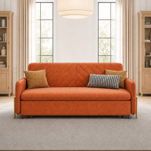 Lennox 47"/70" Velvet Pull-Out Sofa Bed with Storage