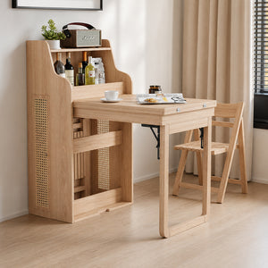 Nessa 69" Folding Dining Table Cabinet with USB Charging