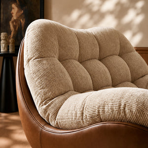Cove Curved Lounge Chair with Plush Chenille Cushion