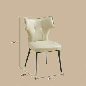 Ezra Sculpted High-Back Faux Leather Dining Chair