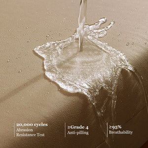 Close-up of pet-resistant faux leather upholstery texture