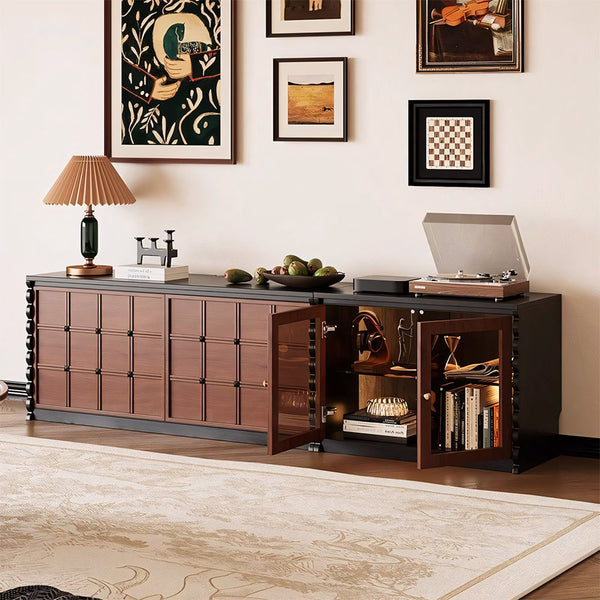 Modular Wooden TV Stand Set Optional Combination Media Console with Storage Cabinets