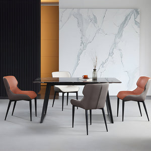 Sloane Set of 2 Curved-Back PU Leather Dining Chairs