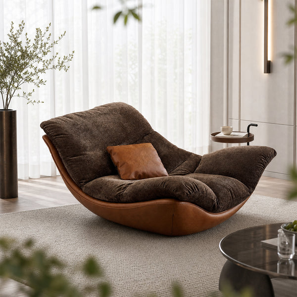 Ember Low-Profile Lounge Chair with Plush Velvet Cushion