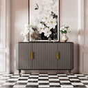 59'' Modern Luxury Elegant Gray and Gold Sideboard with Shelves