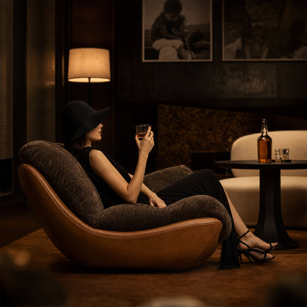 Ember Low-Profile Lounge Chair with Plush Velvet Cushion