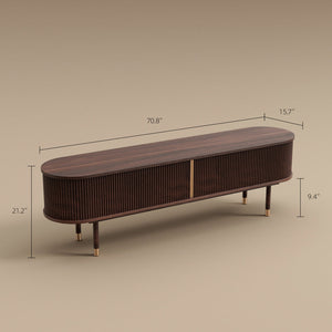 Solenne 70.8" Fluted Rubberwood TV Stand