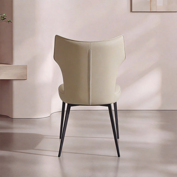 Ezra Sculpted High-Back Faux Leather Dining Chair