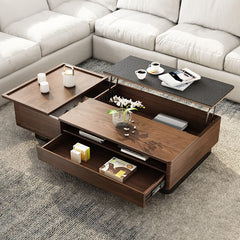 51"/54.6" Lift Top Coffee Table with Storage Walnut Finish Adjustable Height