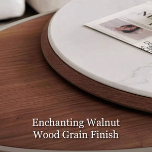 46.8'' Modern Lift-Top Coffee Table with Sintered Stone Top & Wood Base Sculptural Curved Design with Hidden Storage