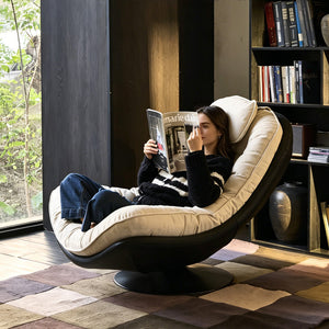 Astra Oversized Swivel Lounge Chair with Tufted Velvet Cushion