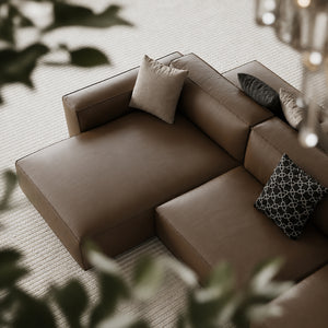 Theo Modular Sectional Sofa with Top-Grain Leather Seating